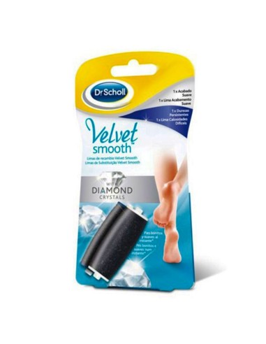 Scholl Velvet Smooth Replacement Foot Files Smooth Finish X2