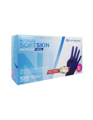 SoftSkin Blue Nitrile Gloves Size S x100 Units