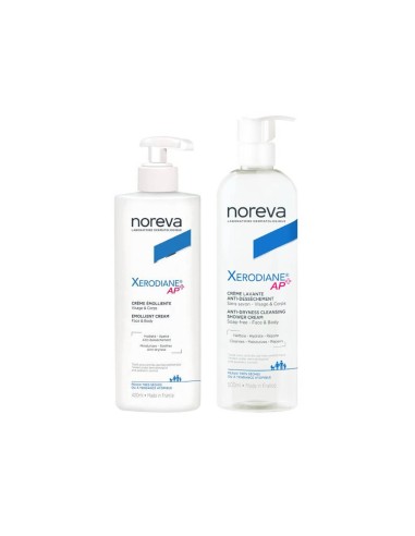Noreva Pack Xerodiane AP + Emollient Cream 400ml + Washing Cream 500ml