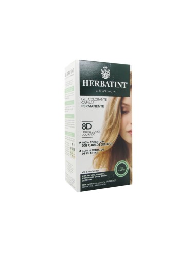 Herbatint Permanent Hair Color Gel 8D Light Golden Blond 150ml