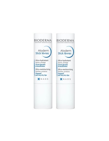 Bioderma Pack Atoderm Lips Stick Moisturizer 2x4g