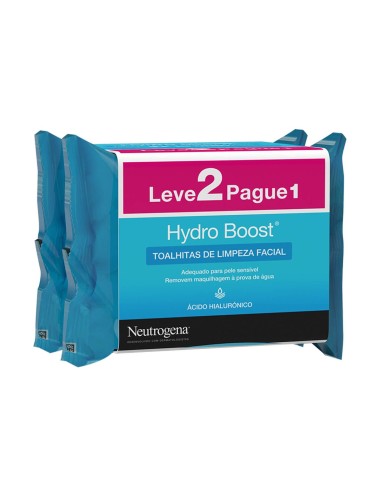 Neutrogena Duo Hydro Boost Facial Cleansing Wipes 25 Units