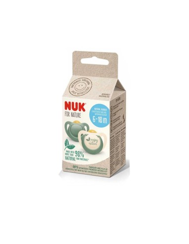 NUK For Nature Soother Plastic 6-18m x2