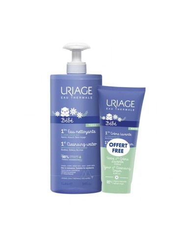Uriage Pack Bébé 1st Cleansing Water 1000ml and 1st Cleansing Cream 200ml
