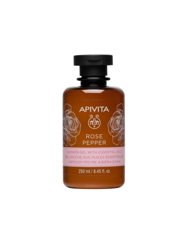 Apivita Rose Pepper Shower Gel with Essential Oils 250ml