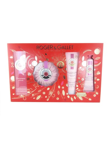 Roger Gallet Pack Gingembre Rouge Perfumed Water 30ml Soap 100g Body Milk 50ml Hand Cream 30ml