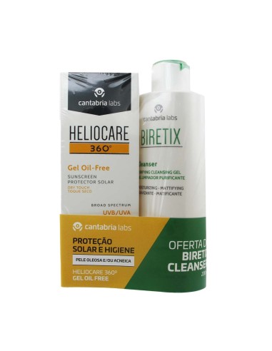Heliocare Pack 360 Gel Oil Free SPF50 50ml and Biretix Cleansing Gel 200ml