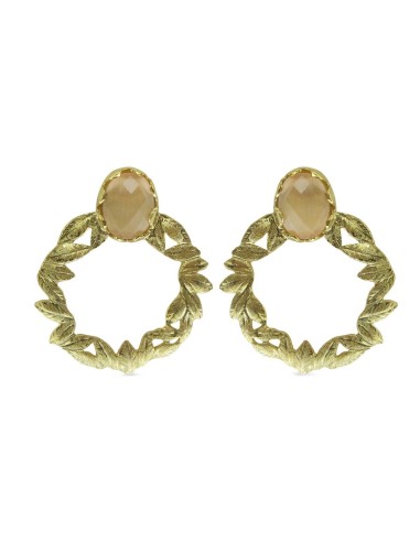 MRIO Classic Earrings Beige Gold Silver Wreath