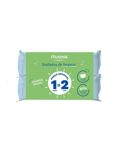 Mustela Duo Bio Cleansing Wipes 20 units