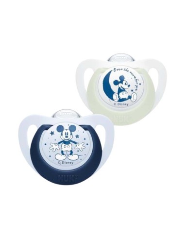 Nuk Star Day Night Disney Silicone Soothers 6-18m 2 Units