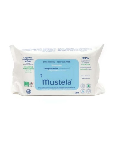 Mustela Cleansing Wipes 0% Perfume 60 Units