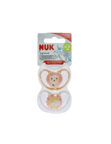 NUK Space Silicone Pacifier 18-36M x2