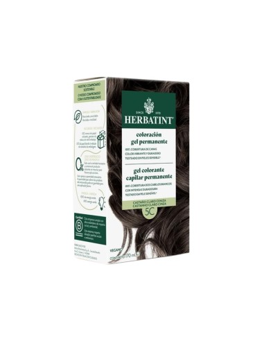 Herbatint Permanent Hair Color Gel 5C Light Ash Chestnut 170ml