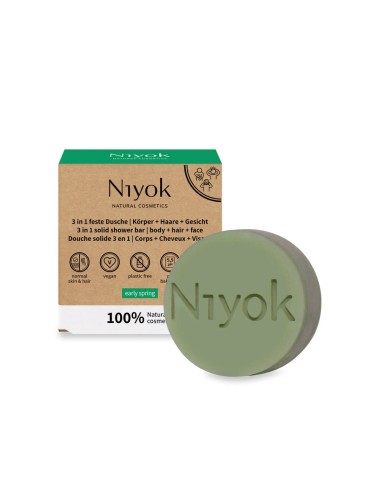 Niyok 3-in-1 Shower Bar for Body Hair and Face 80g