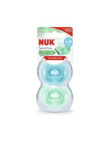 NUK Sensitive Silicone Pacifier 6-18M x2