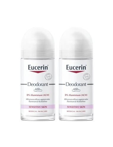 Eucerin Deodorant Roll On 24h Aluminum-Free 50mlx2