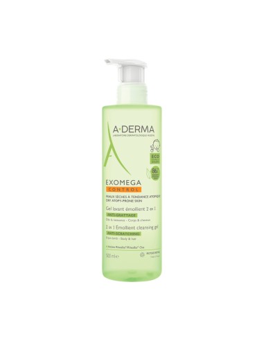 A-Derma Exomega Control 2 in 1 Emollient Cleansing Gel 500ml