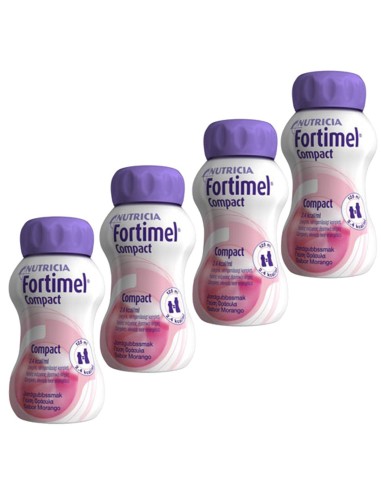 Fortimel Compact Hypercaloric Supplement Strawberry Pack 4 x 125ml