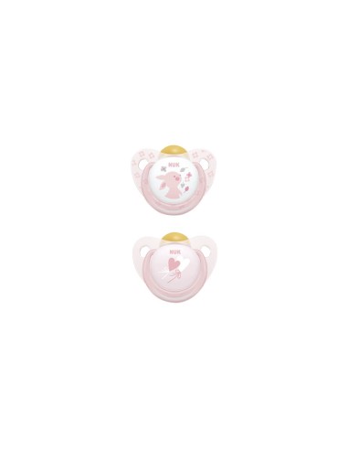 NUK Rose and Blue Latex Pacifier 0-6M x2